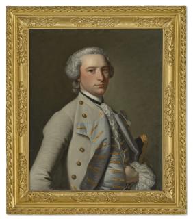 Thomas Hudson - Portrait of a gentleman, traditionally identified as Nathaniel Acton (1725-1795), half-length, in a grey coat