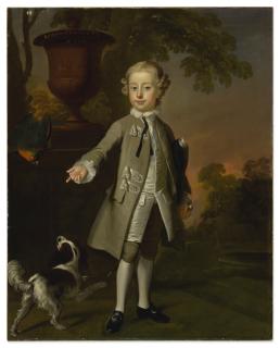 Thomas Hudson - Portrait Of Arthur Chichester (1739-1799), 1St Marquess Of Donegall, Full Length, Standing In A Landscape While Six Years Old