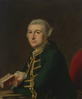 Thomas Hudson - Portrait of David Garrick (1717-1779), half-length, seated, holding a book