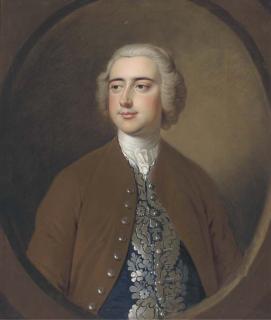 Thomas Hudson - Portrait of Giles Eyre of Box, Half-Length, Wearing A Brown Coat And Waist-Coat, In A Feigned Oval