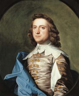 Thomas Hudson - Portrait of John Armytage Esq., half-length, in van Dyck costume, in feigned oval