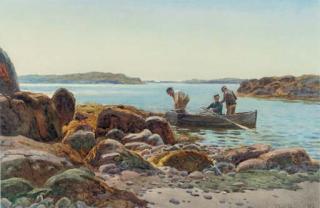 Thomas Huson, R.I. - Rowing out to the fishing fleet