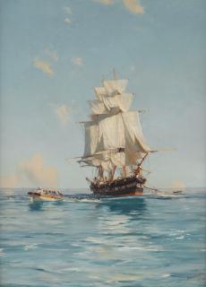 Thomas Jacques Somerscales - A bathing party, HMS. Clio