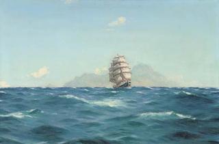 Thomas Jacques Somerscales - A Brigantine Off What Is Thought To Be Tenerife