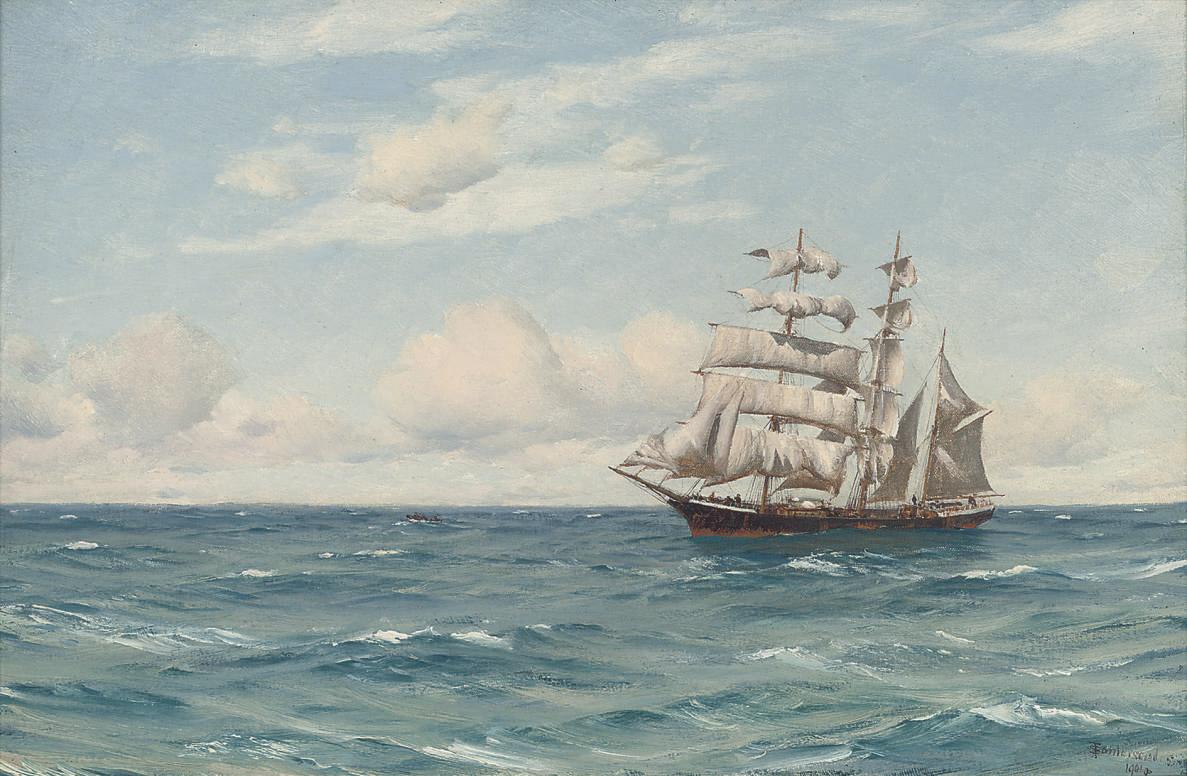 Thomas Jacques Somerscales - A clipper at sea