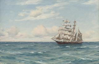 Thomas Jacques Somerscales - A clipper at sea