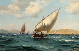Thomas Jacques Somerscales - Lateen-Rigged Fishing Craft Off The Azores