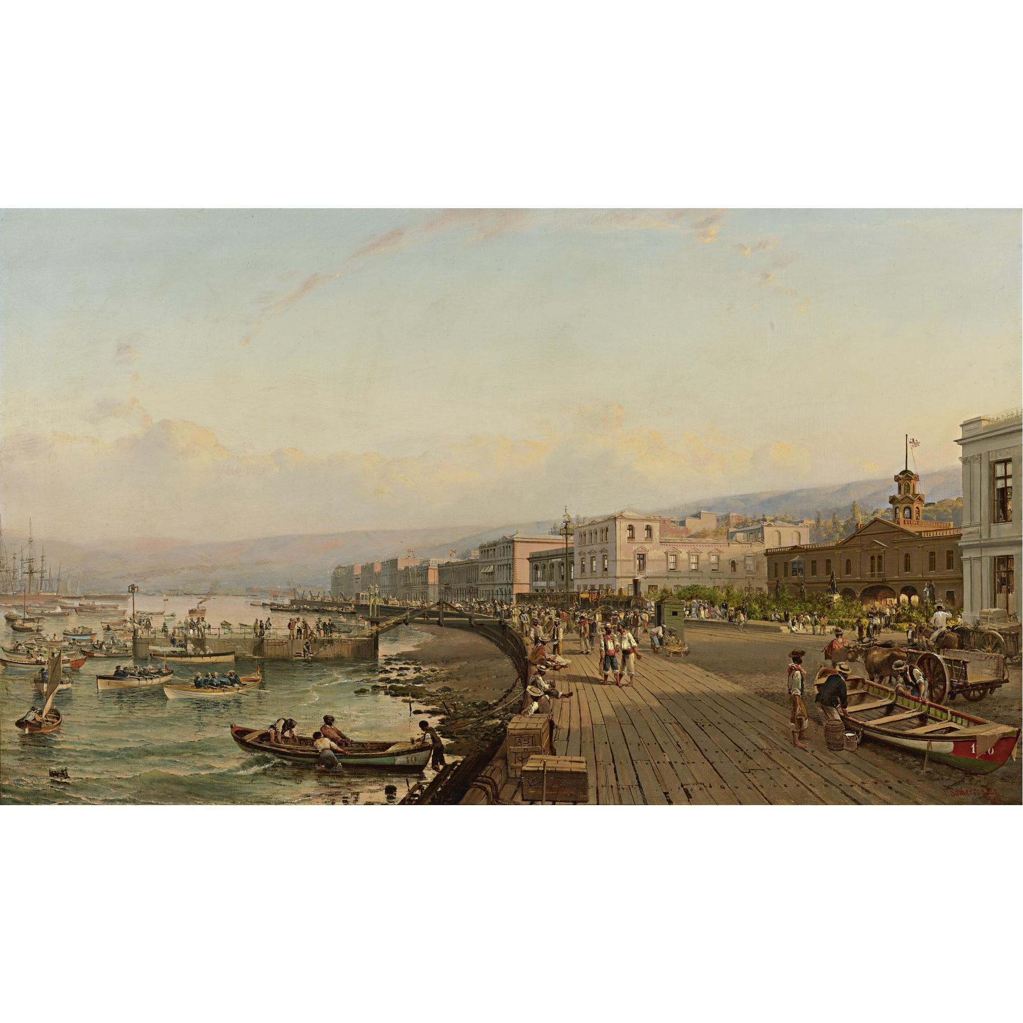 Thomas Jacques Somerscales - View Of The Port And Bay Of Valparaíso, Chile