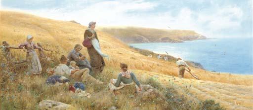 Thomas James Lloyd, R.W.S. - The Harvesters\' Picnic, Near Wembury, Plymouth