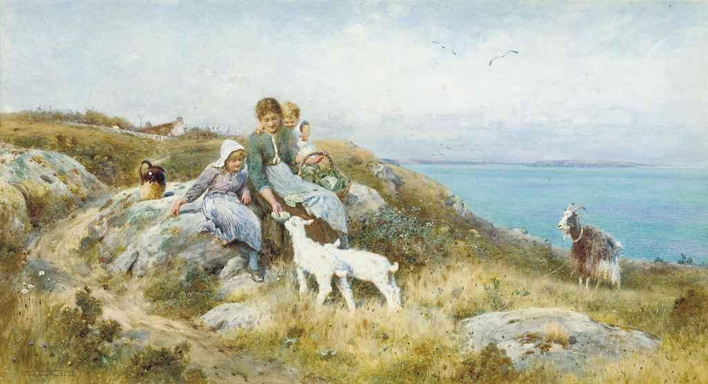 Thomas James Lloyd, R.W.S. - The two families, Sark