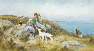 Thomas James Lloyd, R.W.S. - The two families, Sark