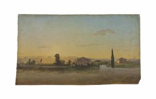 Thomas Jones - An extensive landscape with houses seen from the Porta Pia, Rome