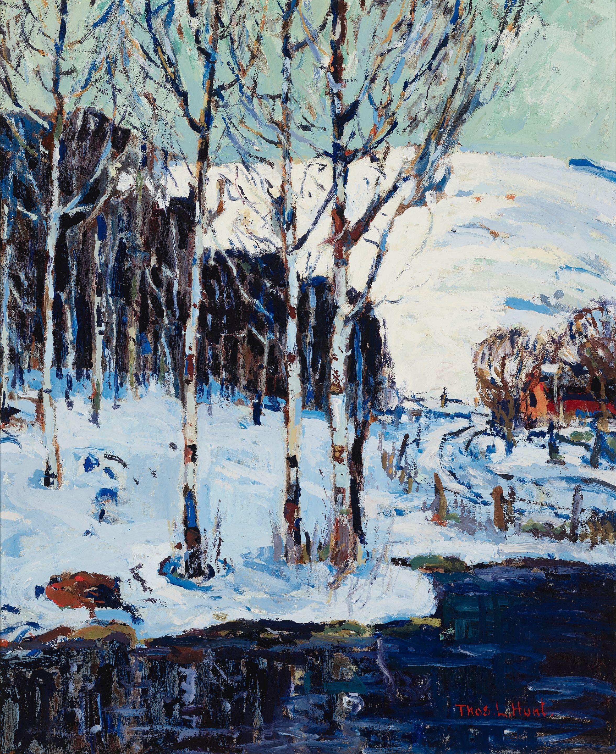 Thomas Lorraine Hunt - A lakeview in winter