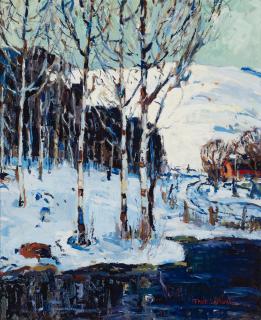 Thomas Lorraine Hunt - A lakeview in winter