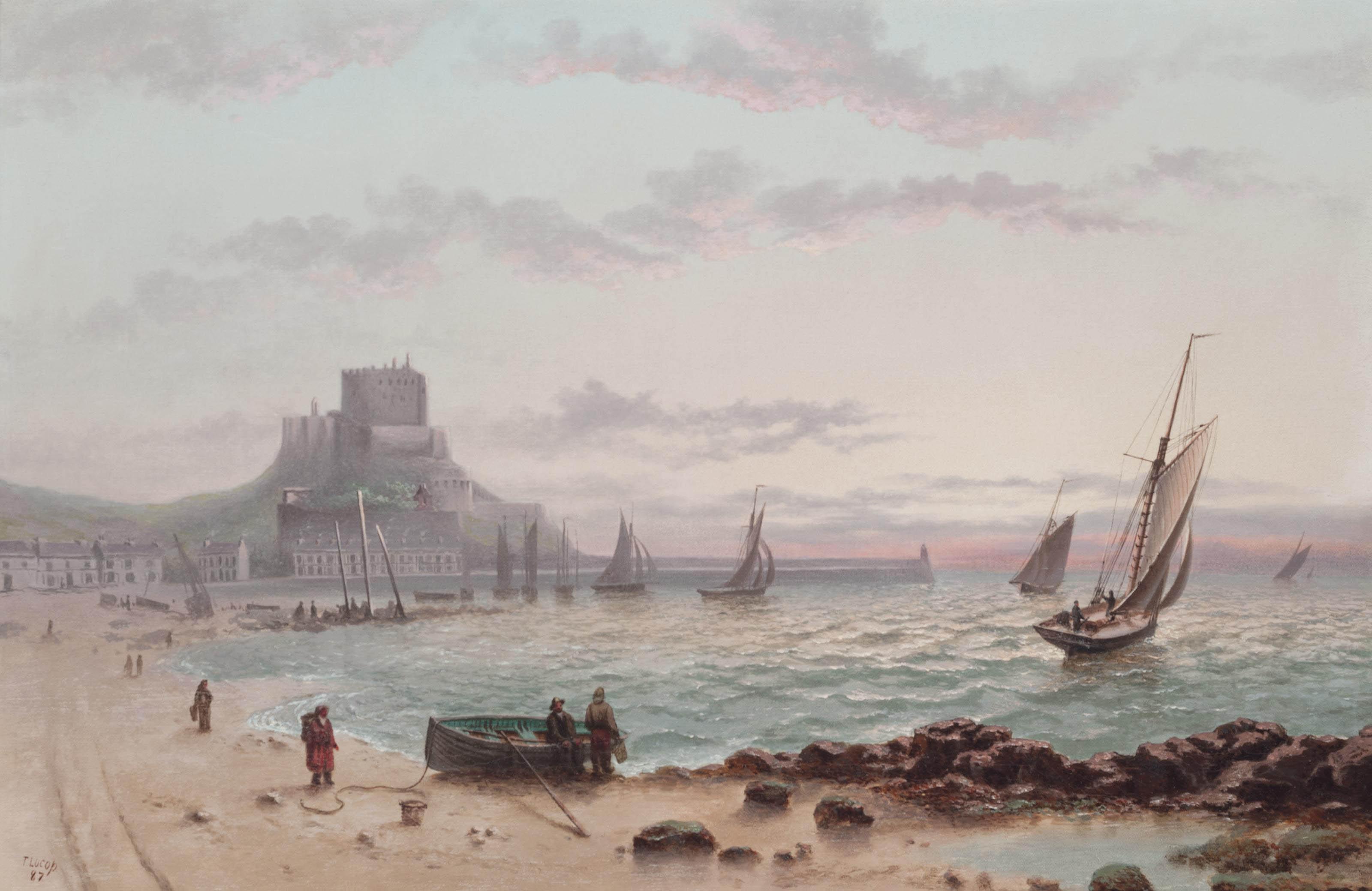 Thomas Lucop - Mount Orgueil Castle, Jersey, at sunset