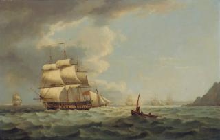 Thomas Luny - A Thirty-Eight Gun Frigate And Other Men-O\'War Leaving Torbay