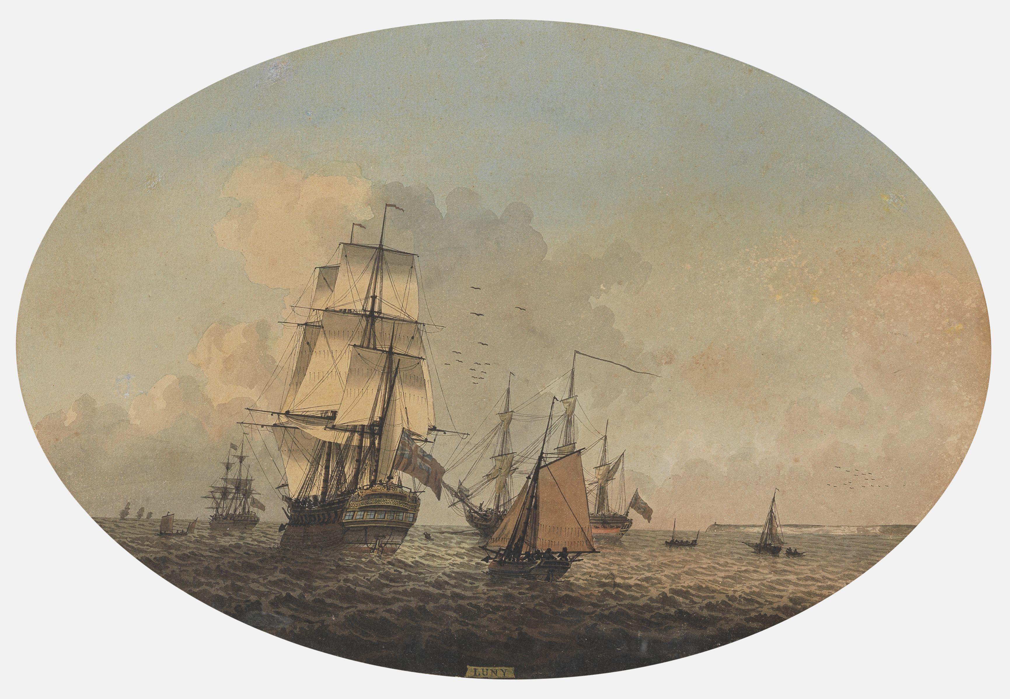 Thomas Luny - British fleet off the coast