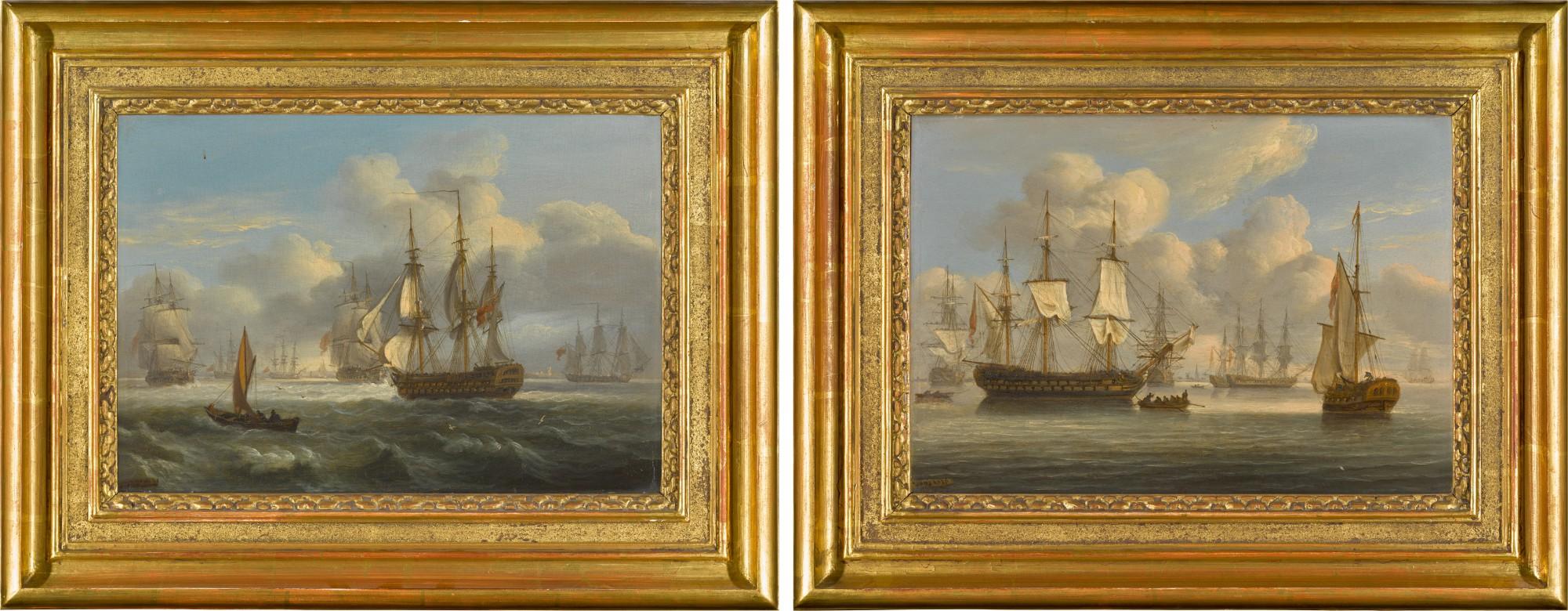Thomas Luny - British men-of-war off Spithead, Portsmouth; and British men-of-war off Yarmouth