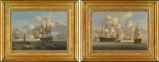 Thomas Luny - British men-of-war off Spithead, Portsmouth; and British men-of-war off Yarmouth