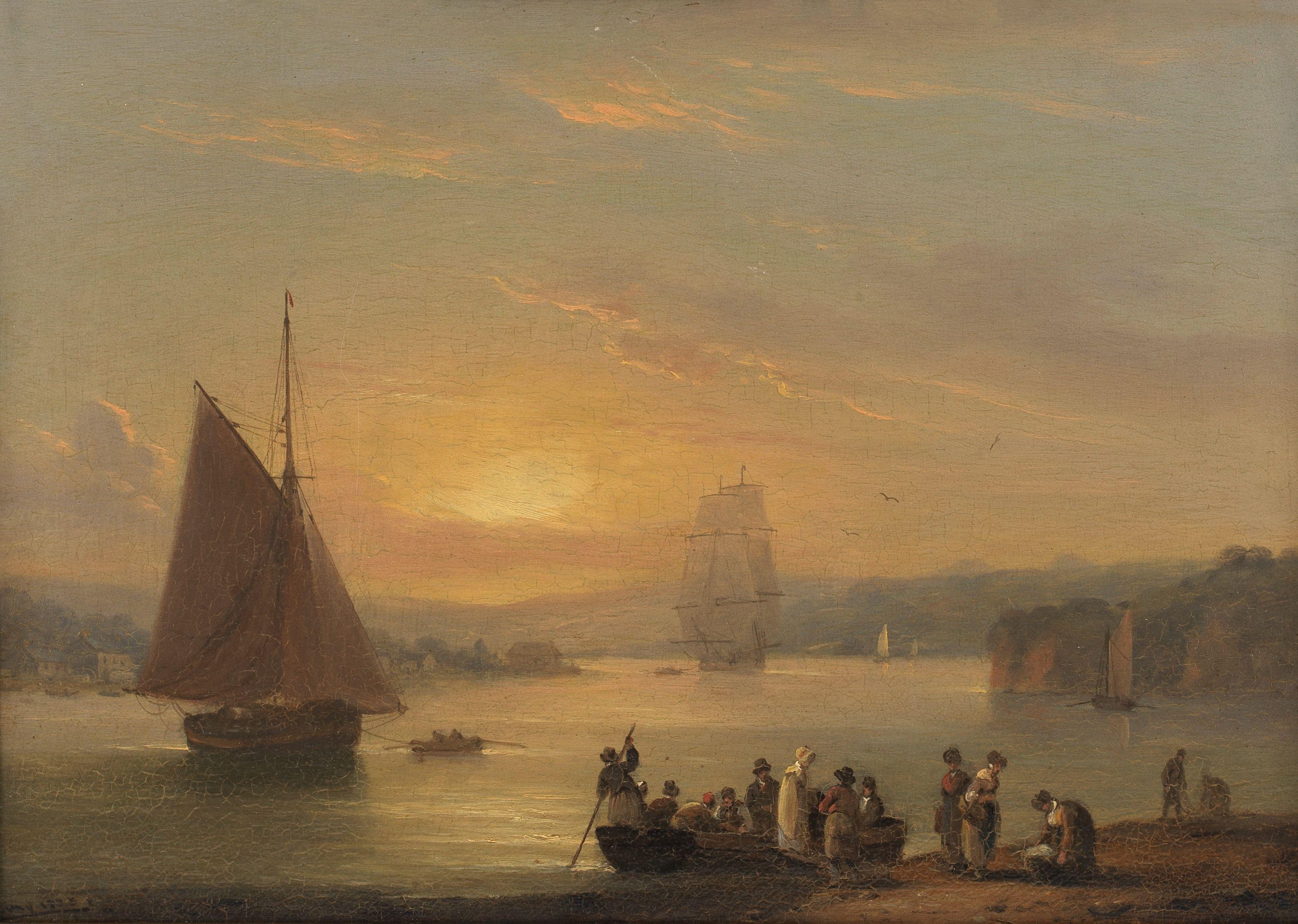 Thomas Luny - Figures on the shore, Teignmouth, Devon