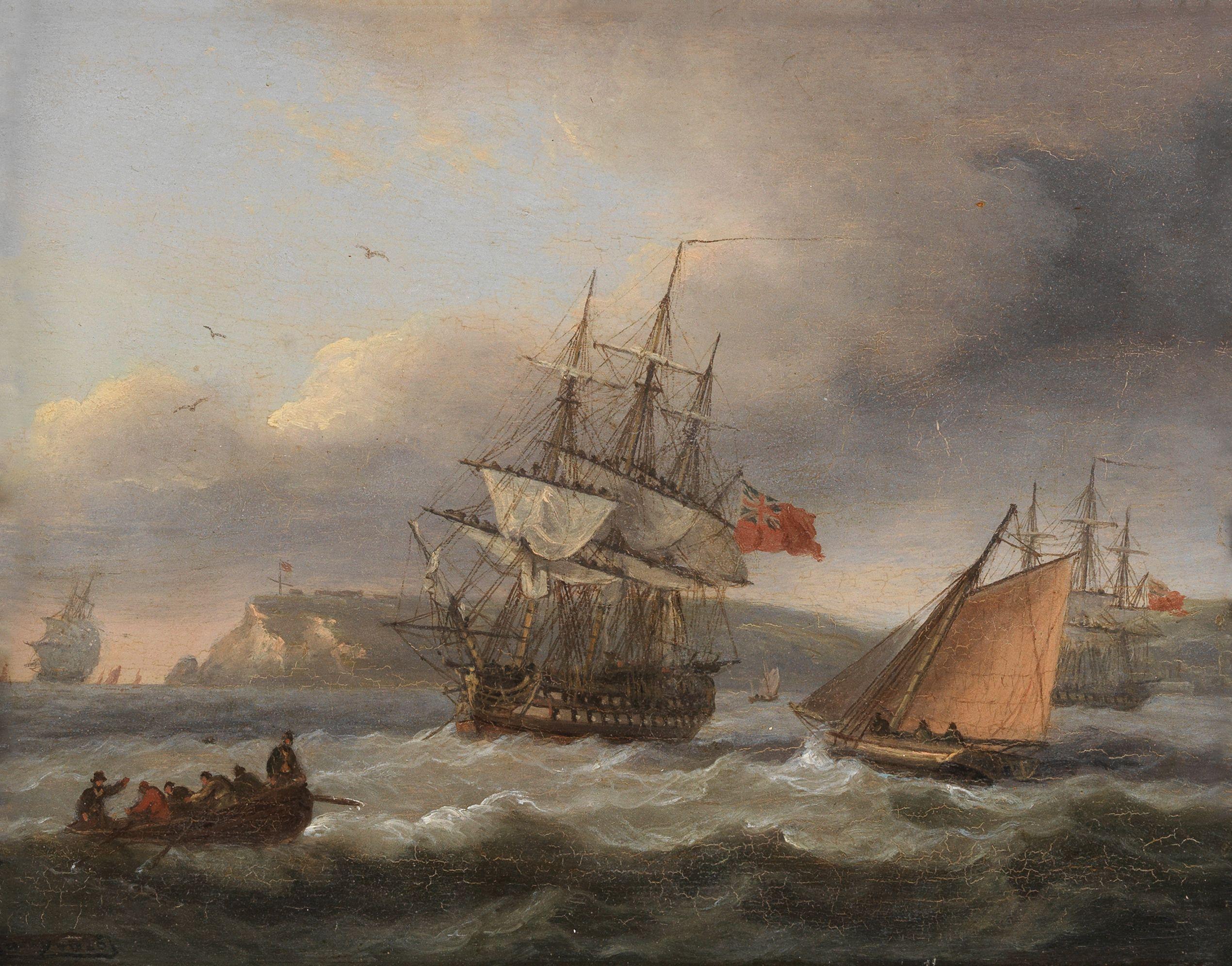 Thomas Luny - H.M.S. Bellerophon leaving Torbay with the defeated Emperor Napoleon aboard, 26th July 1815