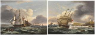 Thomas Luny - Portsmouth From Spithead; And The Entrance To Cork Harbour