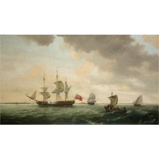 Thomas Luny - Shipping Off Harwich