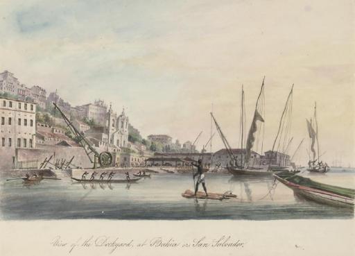 Thomas Lyde Hornbrook - View of the Dockyard, at Bahia or San Salvador.