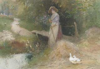 Thomas Mackay - Feeding the ducks; and Gathering the hay (illustrated)
