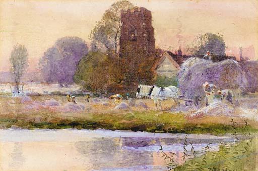 Thomas Mackay - Weston Church and meadows, Warwickshire