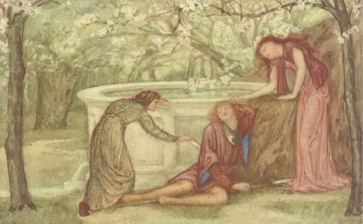 Thomas Matthews Rooke, R.W.S. - As It Was Done Unto Him Who Here Lies Sleeping/So Let It Be Done Unto The Man Born To Be King of Your Heart\'