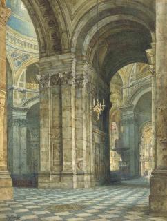 Thomas Matthews Rooke, R.W.S. - The interior of St Paul\'s Cathedral, London