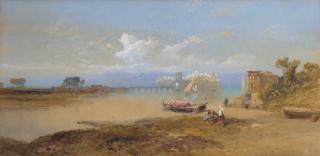 Thomas Miles Richardson Jun., R.W.S. - Figures At The Edge Of A Lake In Italy