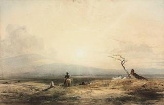 Thomas Miles Richardson, Jun., R.W.S. - Sunset near Bewcastle, Cornwall