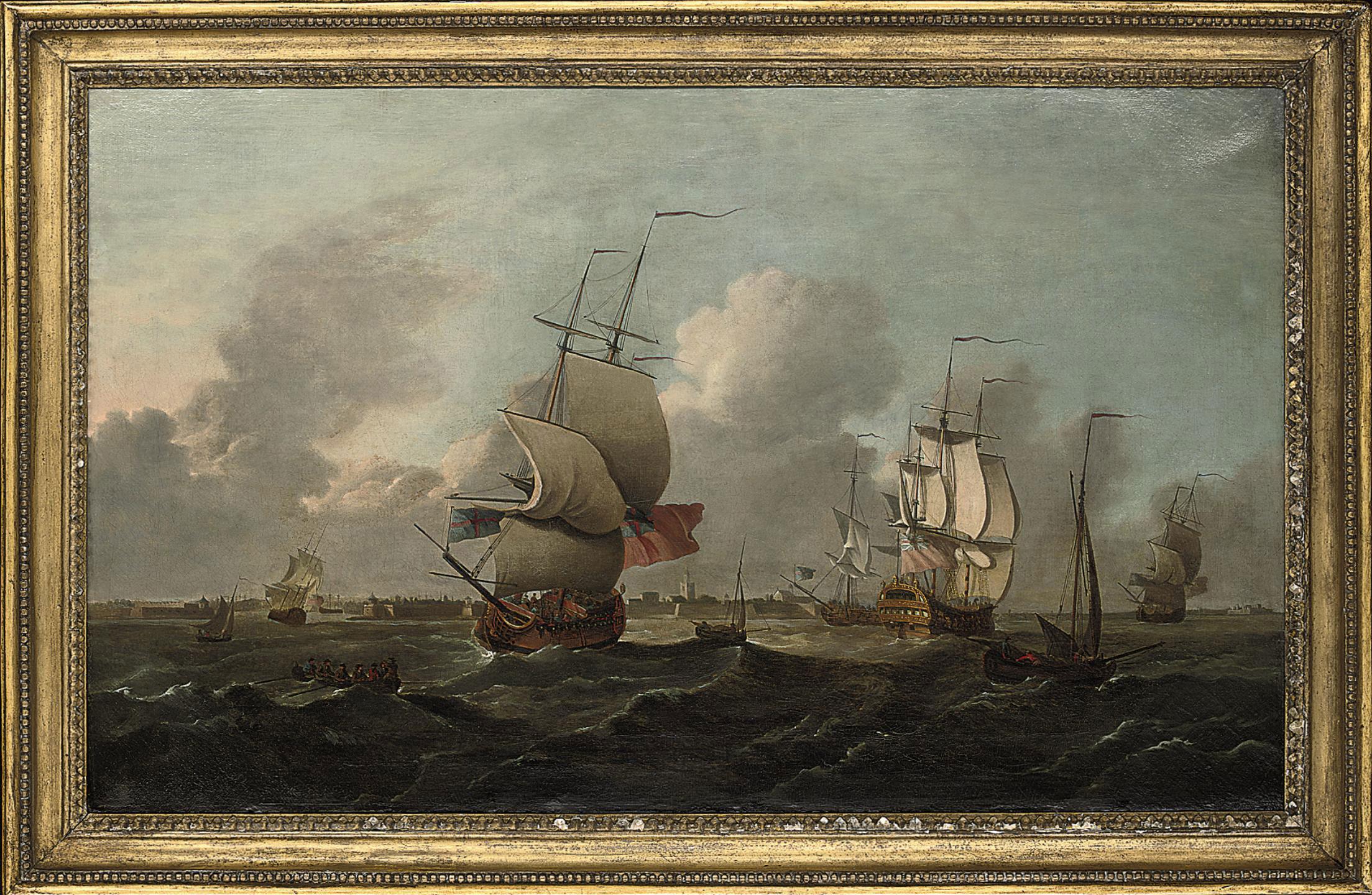 Thomas Mitchell - Ships of the Fleet off the naval dockyard at Sheerness