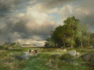 Thomas Moran - A Cloudy Day on Long Island