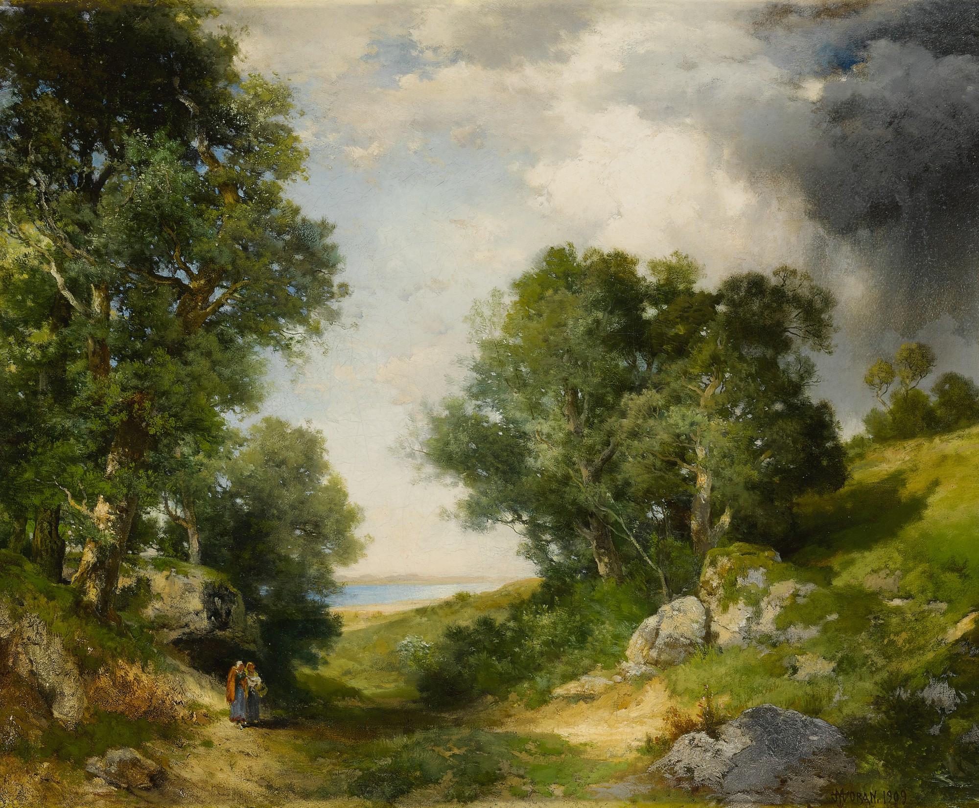 Thomas Moran - A Glimpse of Great Pond, Montauk