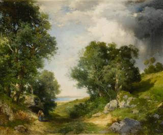 Thomas Moran - A Glimpse of Great Pond, Montauk