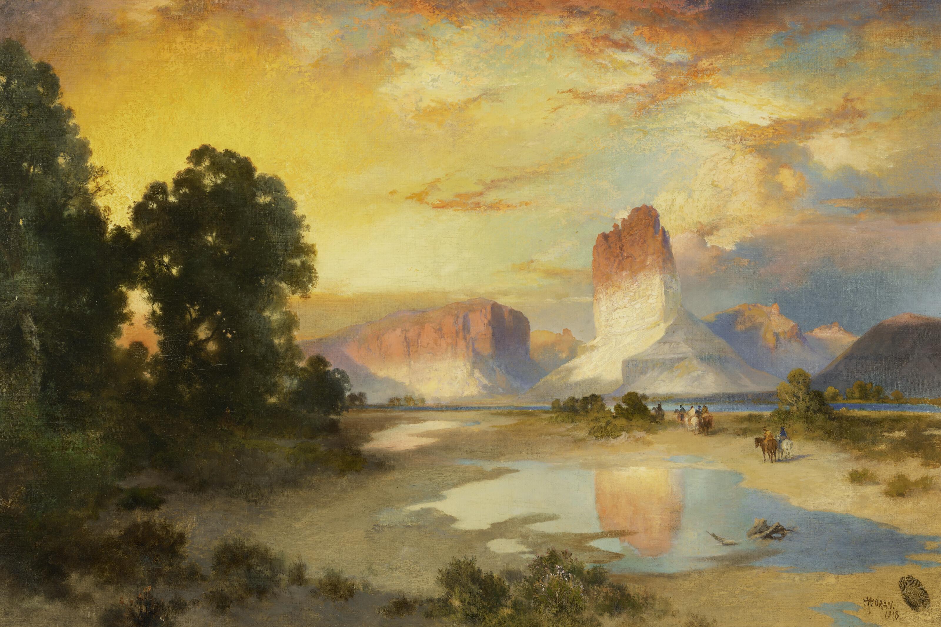 Thomas Moran - Afterglow, Green River, Wyoming