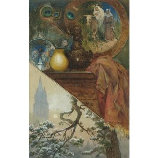 Thomas Moran - Christmas Card Illustration