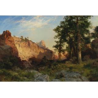 Thomas Moran - Coconino Pines And Cliff, Arizona