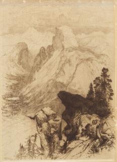 Thomas Moran - Half Dome, View from Moran Point, Yosemite