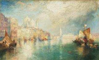 Thomas Moran - Passing Shower, Venice 10 5/8 x 17 3/8 in. (27 x 44.1 cm.)