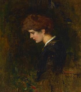 Thomas Moran - Portrait of a Man 10 x 9 in. framed 18 x 17 in.