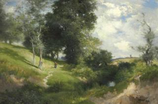 Thomas Moran - Sunny Hillside, East Hampton