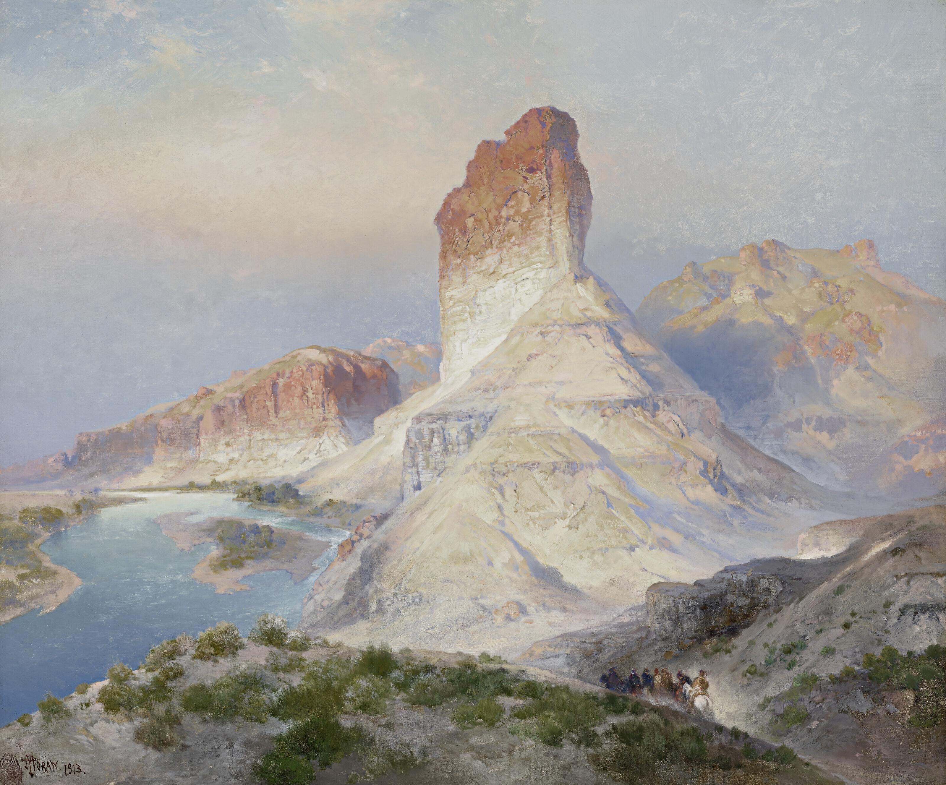Thomas Moran - The Castle Rock, Green River, Wyoming (Indian Summer. Green River. Wyoming)