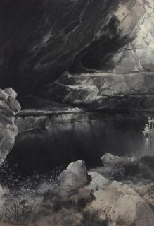 Thomas Moran - Water Caves at Kanab, Southern Utah 15 3/4 x 11 in. framed 21 x 15 in.