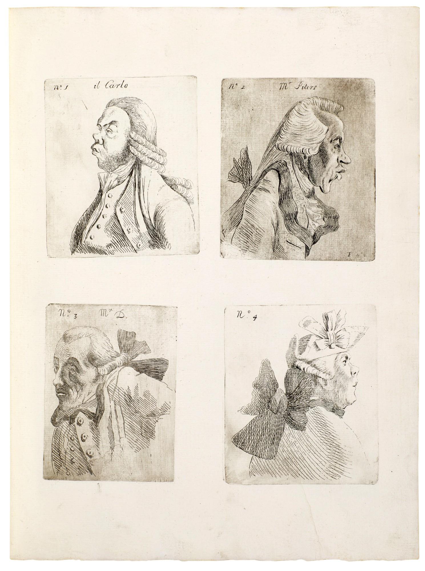 Thomas Patch - A bound volume of fifty-two portrait caricatures