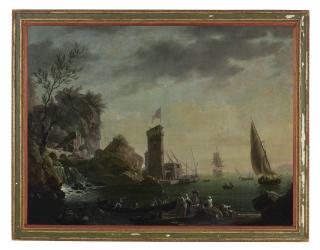Thomas Patch - A Mediterranean Seaport With Fisherfolk In The Foreground