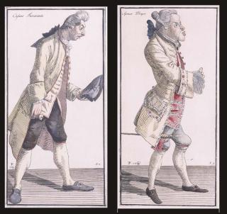 Thomas Patch - Seven etchings of caricatures of Florentine individuals , each named, No. 2 - No. 8, with contemporary (autograph?)